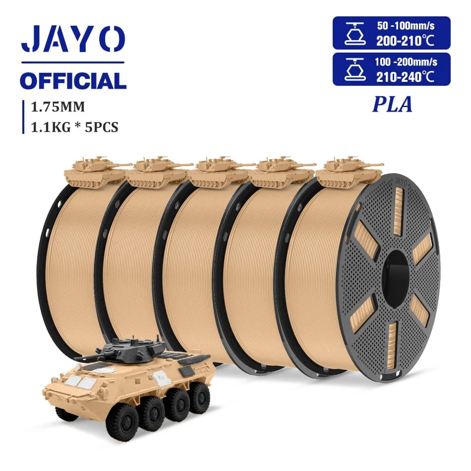 JAYO PLA Filament 1.75MM Reuse Spool 3D Printer Filament PLA For FDM 3D Printers Printing Smoothly 3D Filament 5Rolls/set
