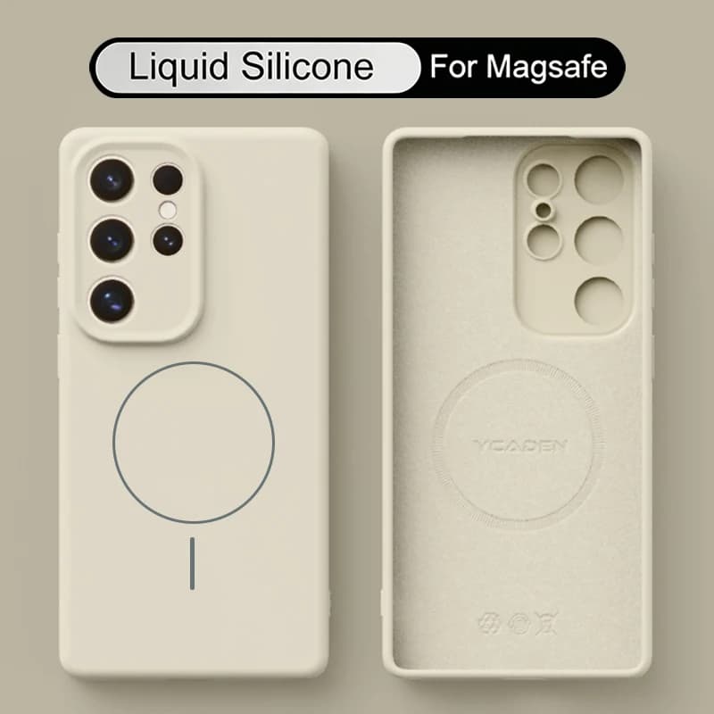 Custodia Magnetica in Silicone Liquido per Samsung Galaxy S26 Ultra S25 S24 S23 S22 Ultra S25 Plus Compatibile con MagSafe, Cover Posteriore Morbida in TPU