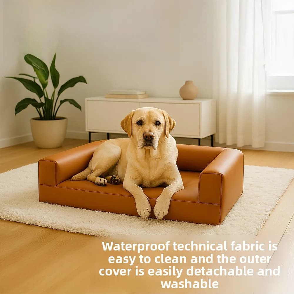 Letto per cani in tessuto tecnologico impermeabile in similpelle rimovibile Waable per cani di taglia media Divano per animali domestici Divano per cani universale per tutte le stagioni