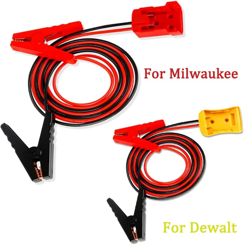 Accenditore batteria per auto Cavo booster automobilistico 8AWG per Dewalt/Milwaukee 18V Batteria ponticello Avviamento Kit di emergenza automobilistica