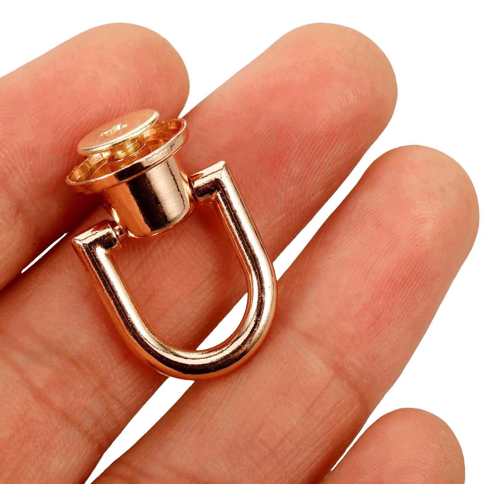 10Pcs Nail Rivet Studs Copper D Rings Rotatable Craft Rivet Screw Heads for Handmade Bags Belts Backpack Hardware