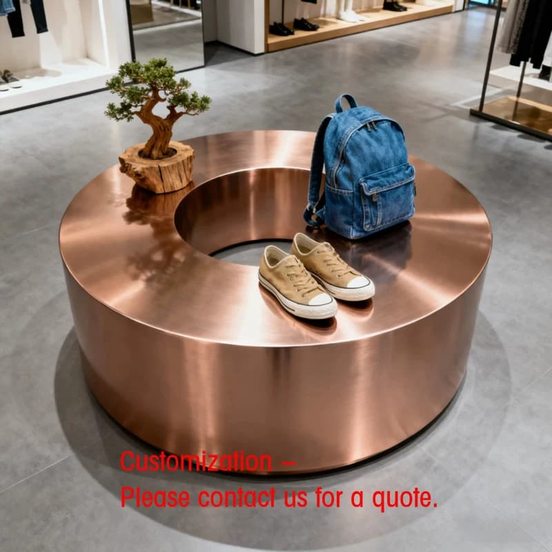 custom.Standing Retail Display Stands Shoes Sunglasses Handbags-Copper Heavy Duty Customizable Dimensions Solid Back-Sa