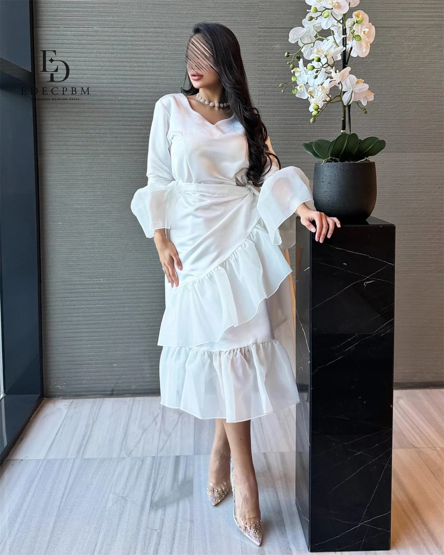 EDECPBM Abiti personalizzati per occasioni speciali Abito bianco Abiti da sposa di grandi dimensioni Abiti da festa bianchi per abiti da sposa civili