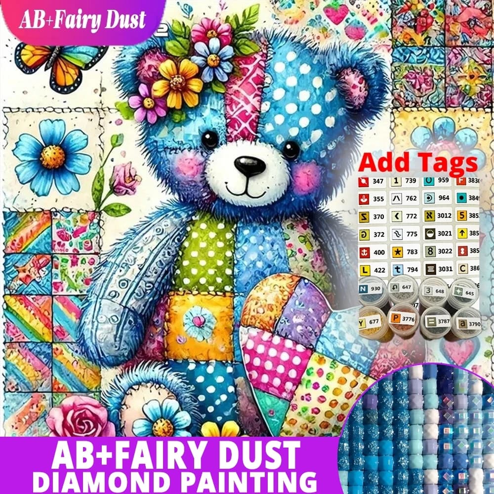 AB Fairy Dust Diamond Mosaic Bear Animal New Arrival Picture Rhinestones Painting DIY Handmade Decor For Home