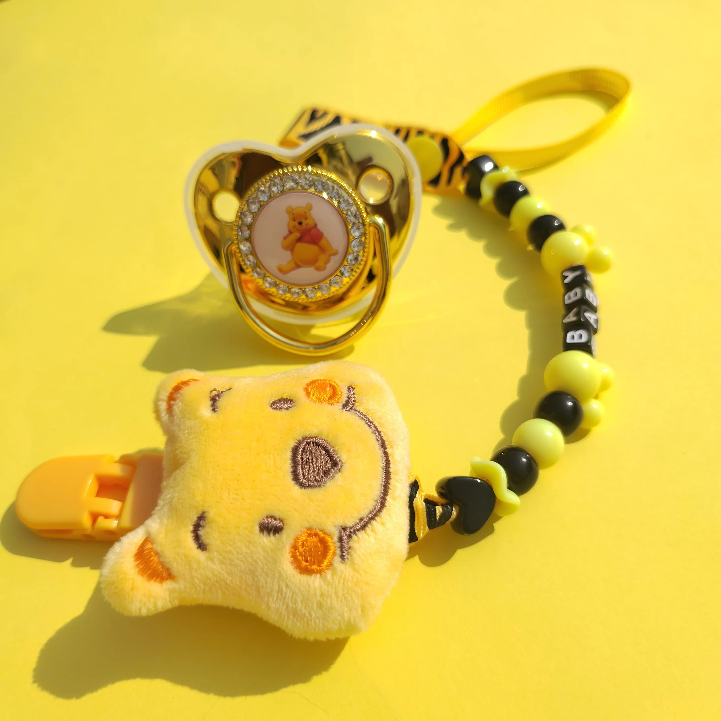 Disney cartone animato stampa animalier Mute Holder Clip a catena e ciuccio bambino nuova moda regalo per bambini Regalo per il bagnetto per mamme e bambini0-36M