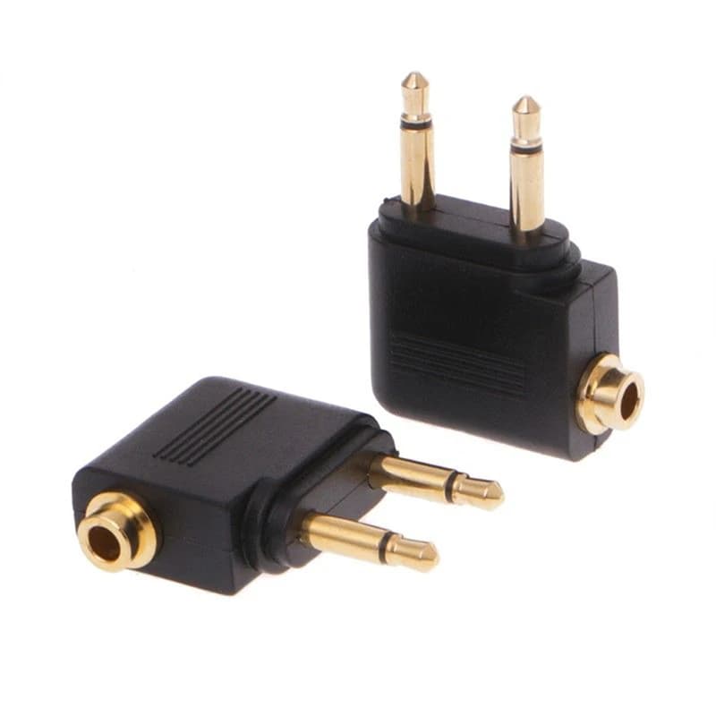 1pc Oro Nichelato Aereo D'aria 3.5mm Aereo Compagnia Aerea Cuffia Mono Convertitore Audio Viaggio Martinetti Spina Splitter Adattatore