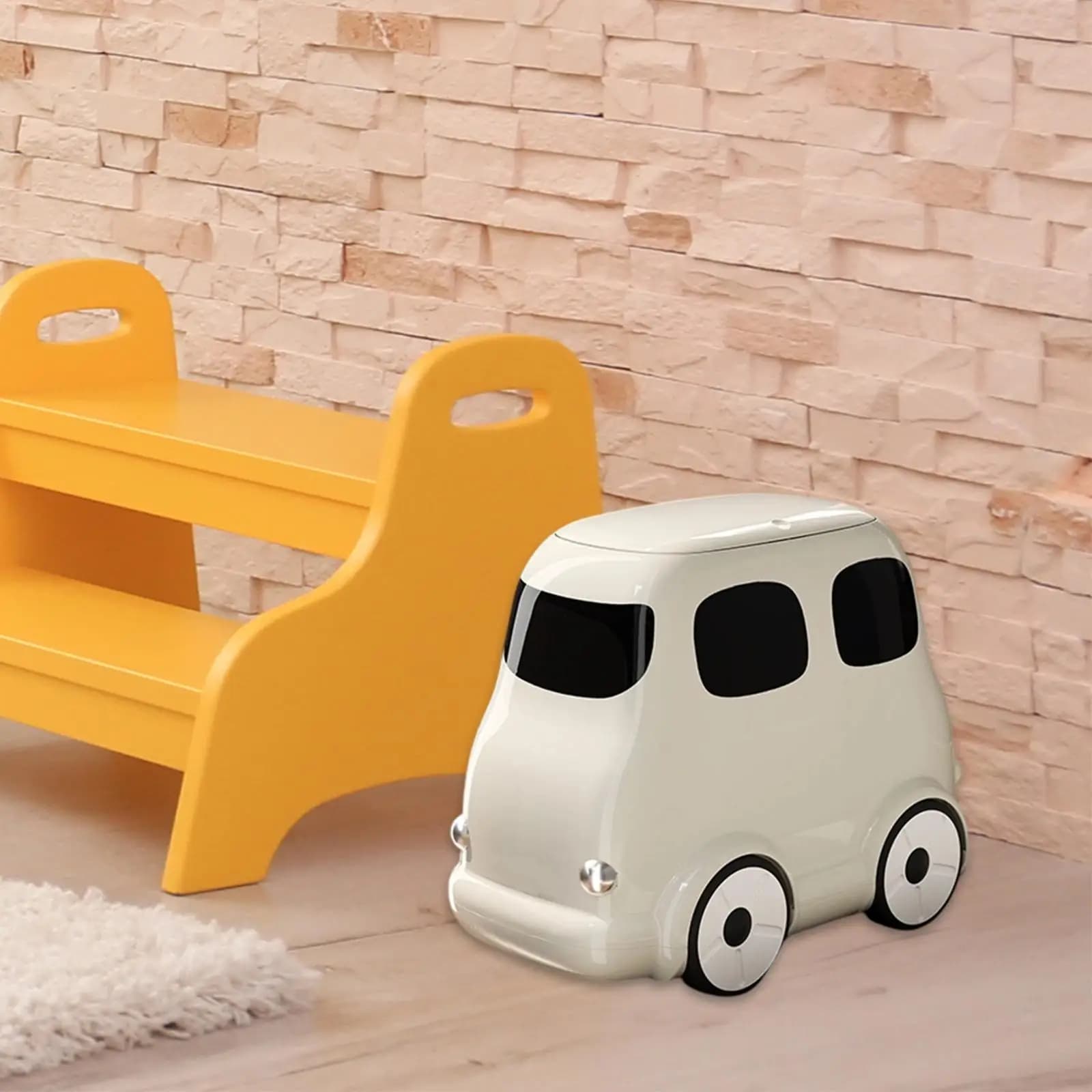 Cestino per Rifiuti con Ruote, Decorativo, Portatile, Multiuso, Ornamentale, per Dormitorio, Scuola, Bagno, Toilette, Hotel