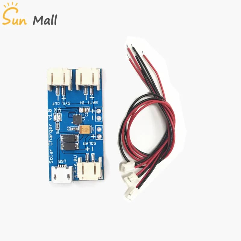 Mini Scheda di Ricarica Solare CN3065 per Batterie al Litio, Modulo di Ricarica Fai-da-Te per Esterni con 3 Cavi Connettori