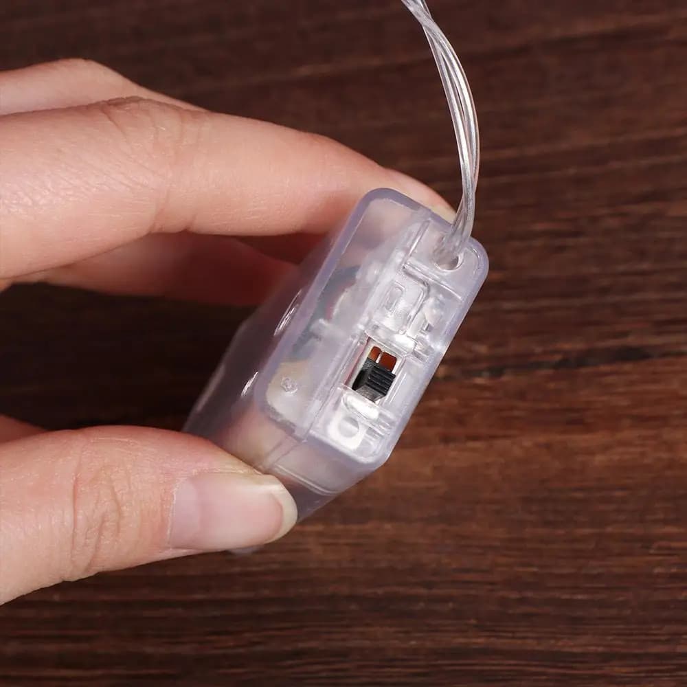 Luci della stringa del fiore della fibra ottica del LED Lampade leggiadramente a doppio strato alimentate a batteria 1.5M/3M Luci del fiore dell'albero di Natale Flash
