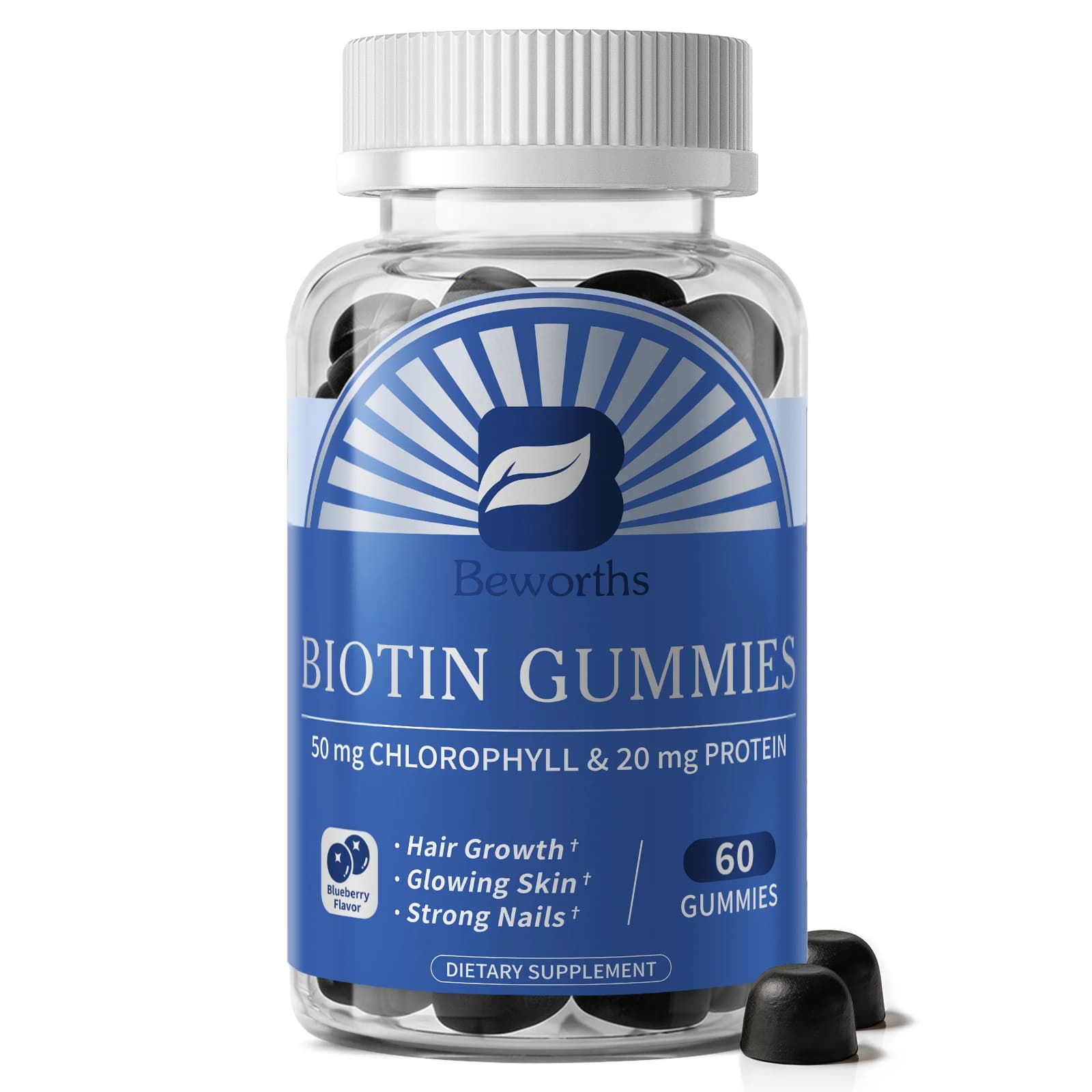 Beworths Vitamin B7 Biotin Gummies for Hair Growth Reduces Hair Loss and Prevents Thinning Promotes Beauty Skin, Strong Nails