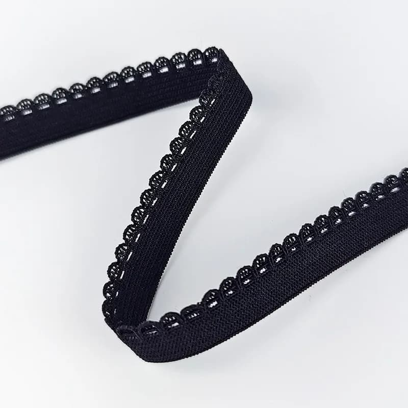 100 Meters 10mm Wave Elastic Band Nylon Lace Trimming White/Black for Ladies Underwear Waist Sewing Trim Decoration Ribbon