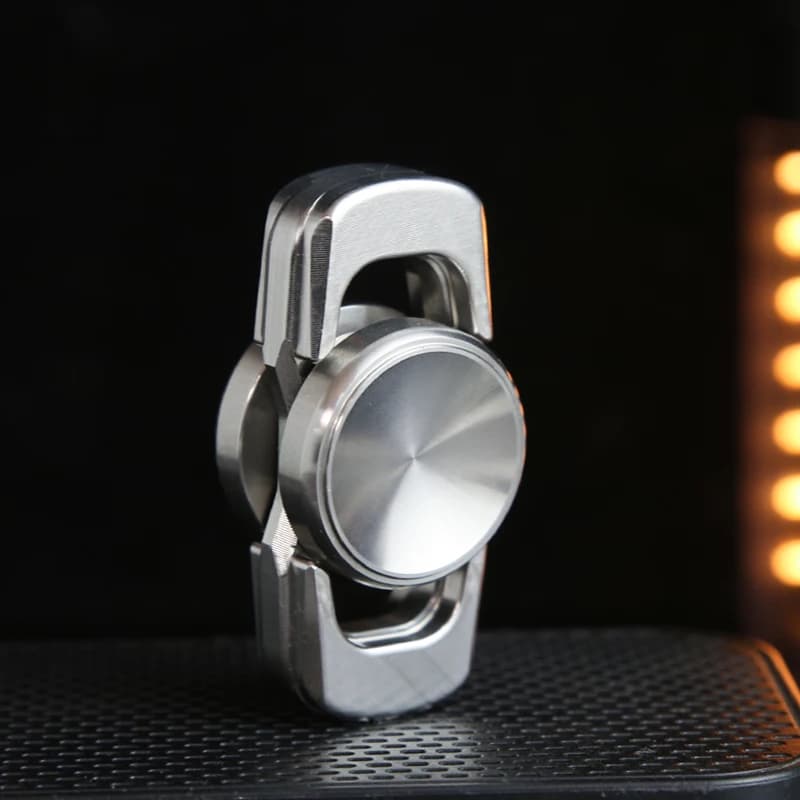 Spinner a due lame in acciaio inossidabile, giocattolo antistress in metallo EDC, giocattoli antistress da ufficio per adulti, idea regalo.