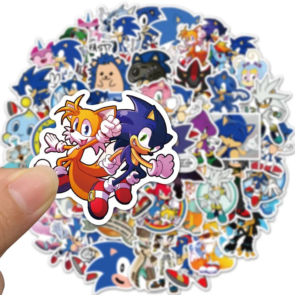 Vendita calda Personaggio anime Hedgehog Gioco Doodle Adesivo Sonic Shadow Notebook Bagagli Adesivo impermeabile fai da te Regalo di compleanno per bambini
