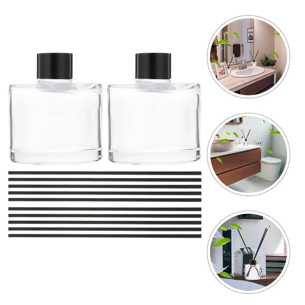 Set di 1 Diffusore di Profumo in Vetro Trasparente, Bottiglia per Oli Essenziali e Aromaterapia, per Casa, Ufficio, Spa, Decorazione e Fragranza