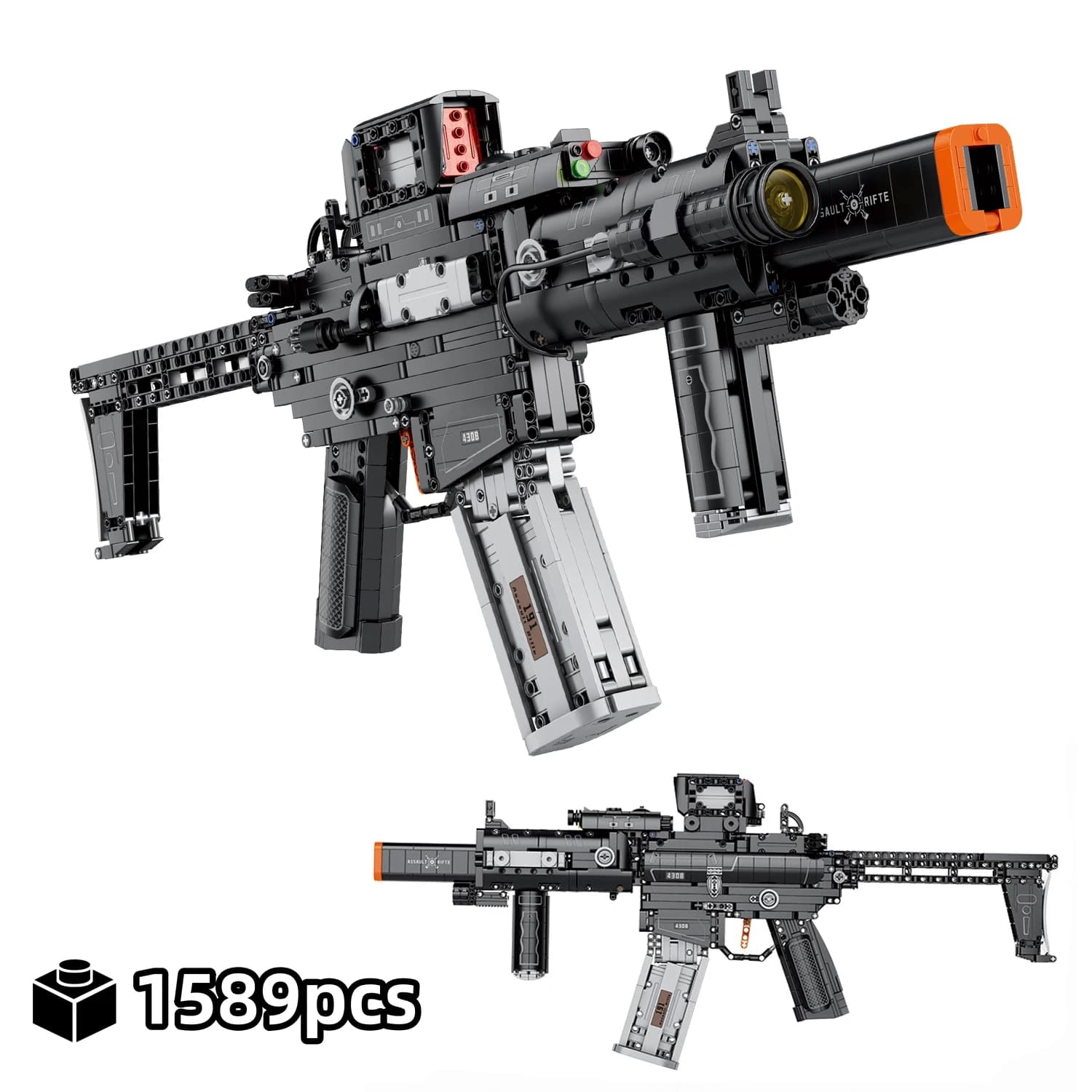 FUNXINEE 1589 pz Blocchi da Costruzione Fucile d'Assalto Tecnico, Modello di Arma Militare MCX, Mattoncini Creativi 3D da Collezione, Regalo per Ragazzi