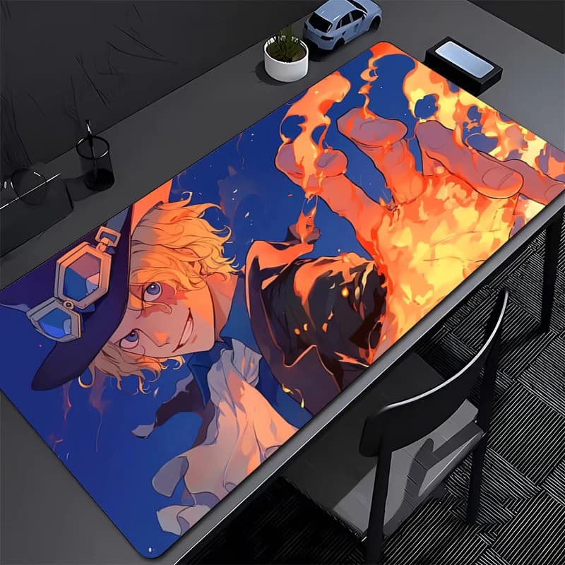ONE PIECE sabo Gaming Mouse Pad Accessori Ufficio Gamer Tastiera Tappetino da scrivania Tappetino antiscivolo per laptop Tappetino per PC Tappetino per mouse grande
