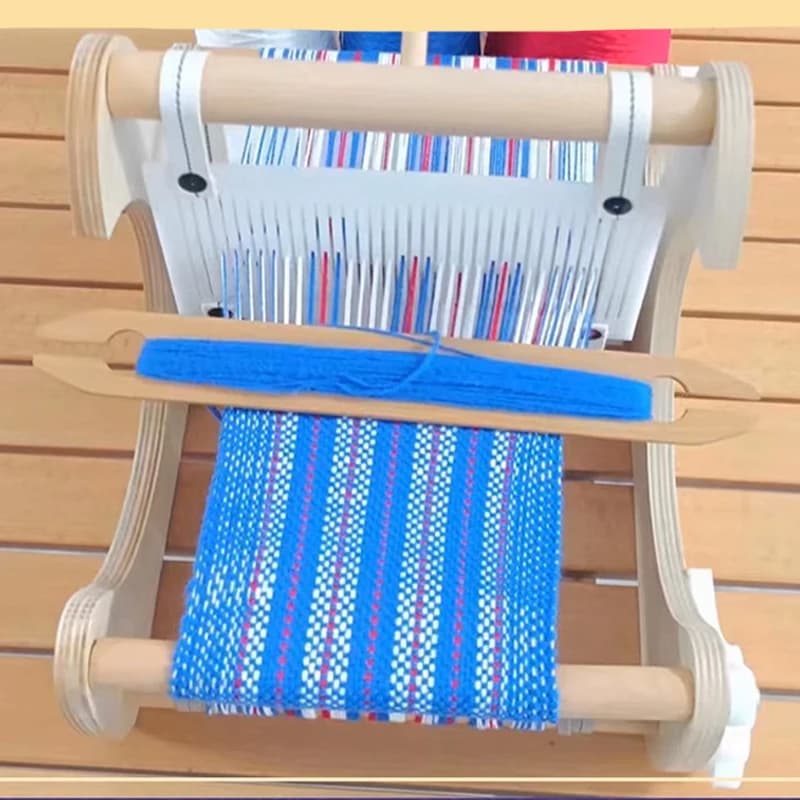 Solid Wood Mini Loom for DIY Hand Weaving Craft High Quality Birch Eco‑Friendly Durable Portable Handloom Creative Knitting Tool