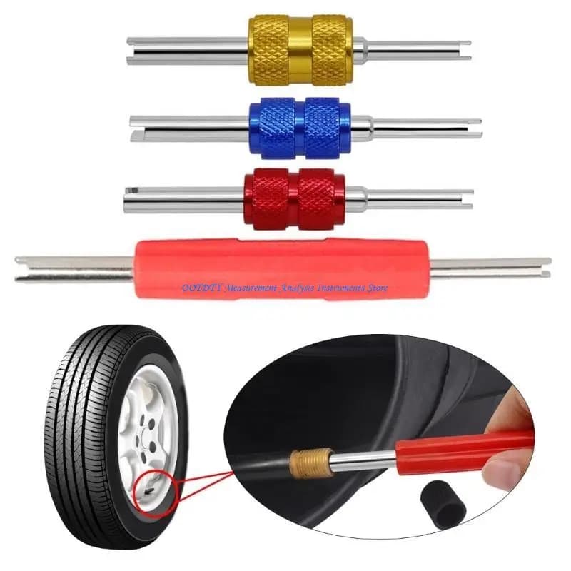 367D 4Pcs Valves Cores Quick Remover Installer Low Pressure Valves Cores Remover Tool Set for Air Conditioner System