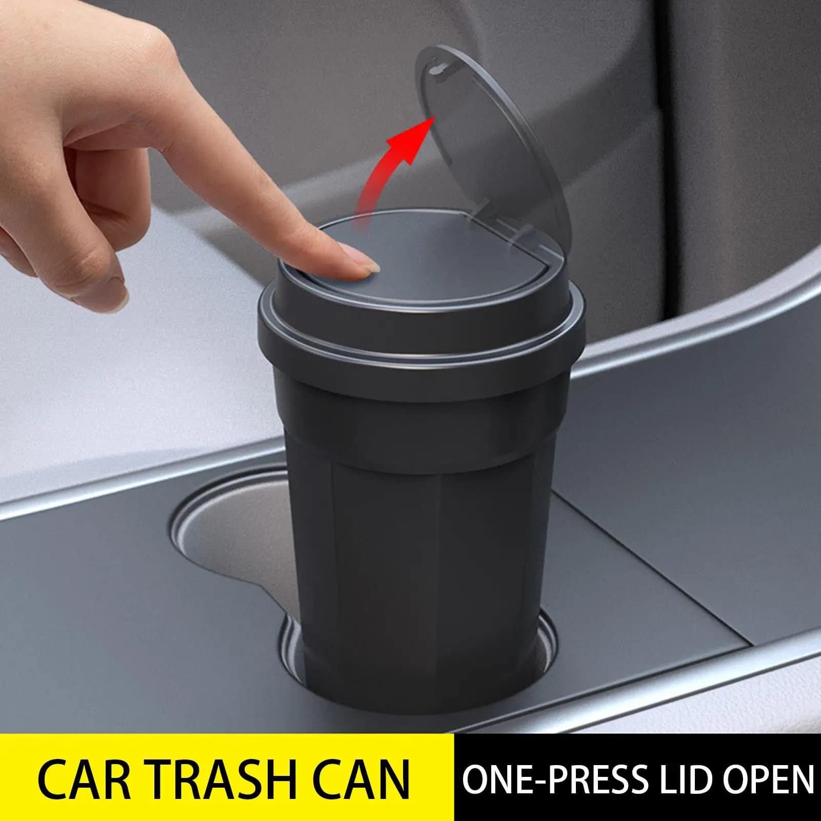 Portabicchieri multiuso per pattumiera per auto impermeabile con coperchio Accessori auto per veicolo Sedile posteriore Camion Van Uffici Casa