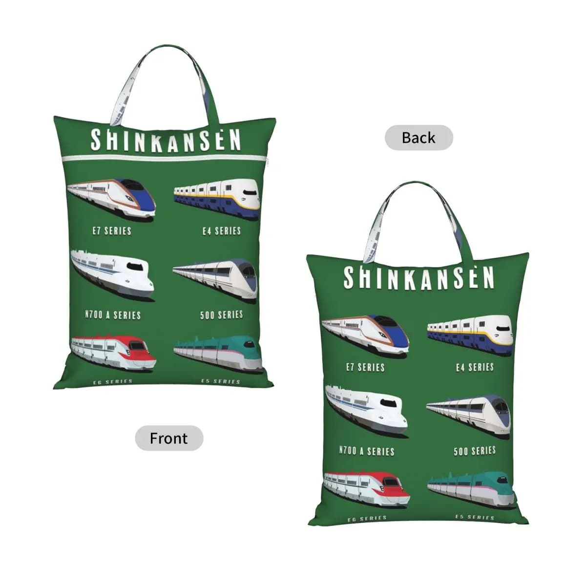 Japanese Shinkansen Bullet Trains Artwork Travel Laundry Bag Waterproof Reusable Dirty Clothes Pouch Gym Camping Washing Basket