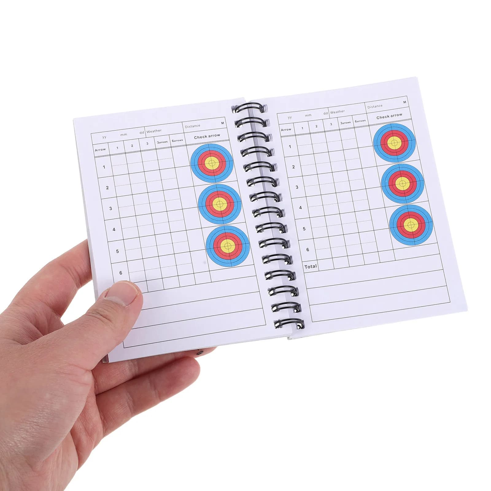 Quaderno per Punteggio Tiro con l'Arco, Rilegatura a Spirale, Bianco, Portatile, per Competizioni, Pratica sul Bersaglio, Accessori per Arco Compound