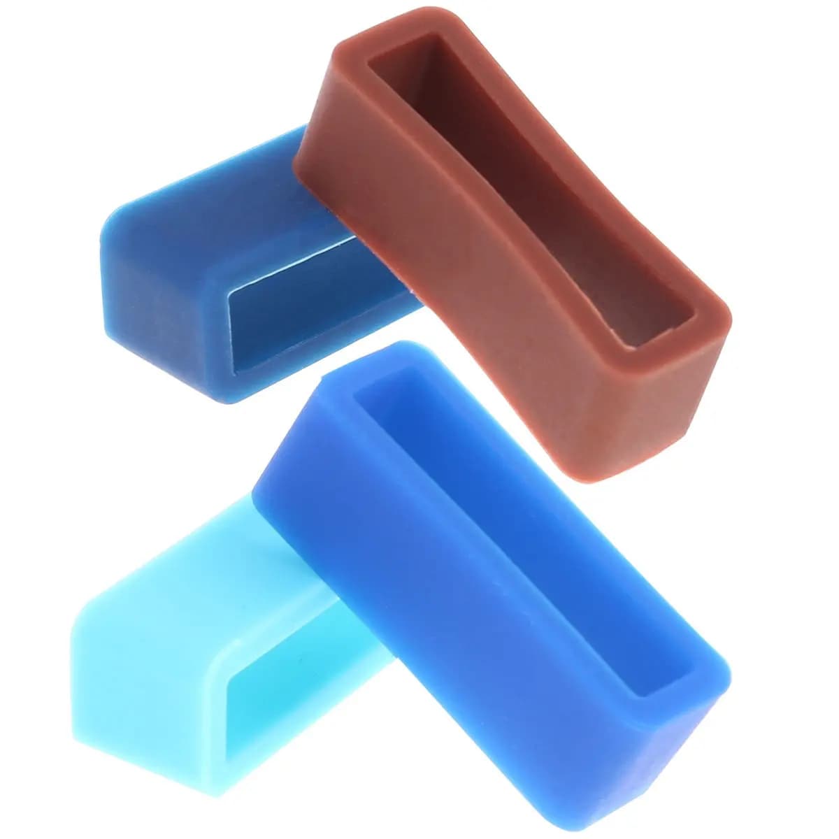 8Pcs Silicone Watchband Ring Movable Loops Replacement Watch Strap Bezel Accessories for Women Men 20Mm Sky-Blue Dark Blue Navy