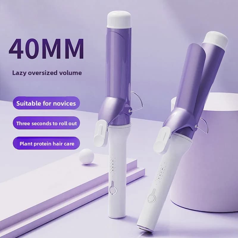 Arricciacapelli Elettrico da 40mm con Cilindro Grande, Riscaldamento Rapido, per Onde Grandi, Ferro Professionale per lo Styling dei Capelli da Donna