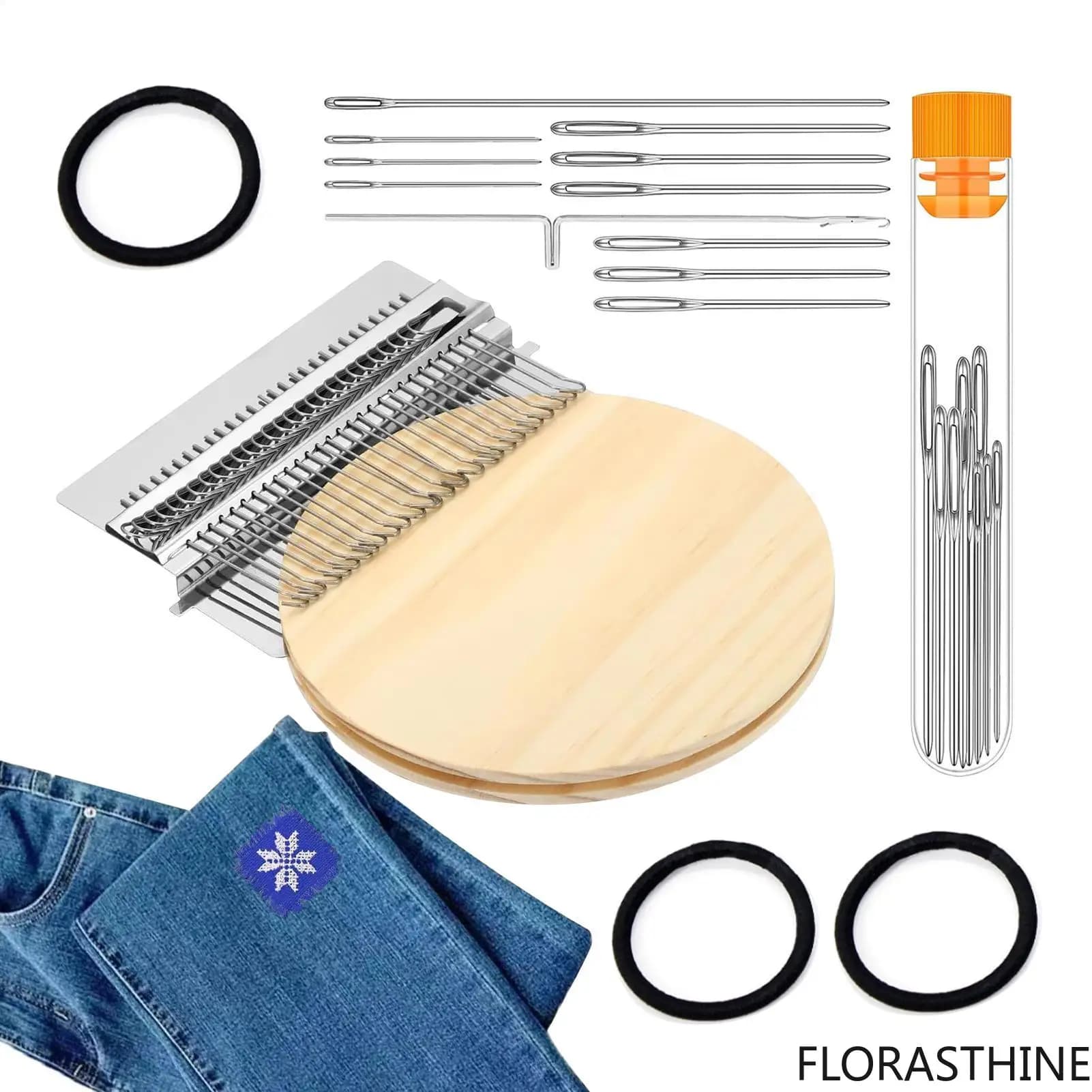 Knit Patch Kit Small Knitting Accessories with Needles Patch Repair Mending Tools for Jeans Clothes Pants Art Crafts Travel Home