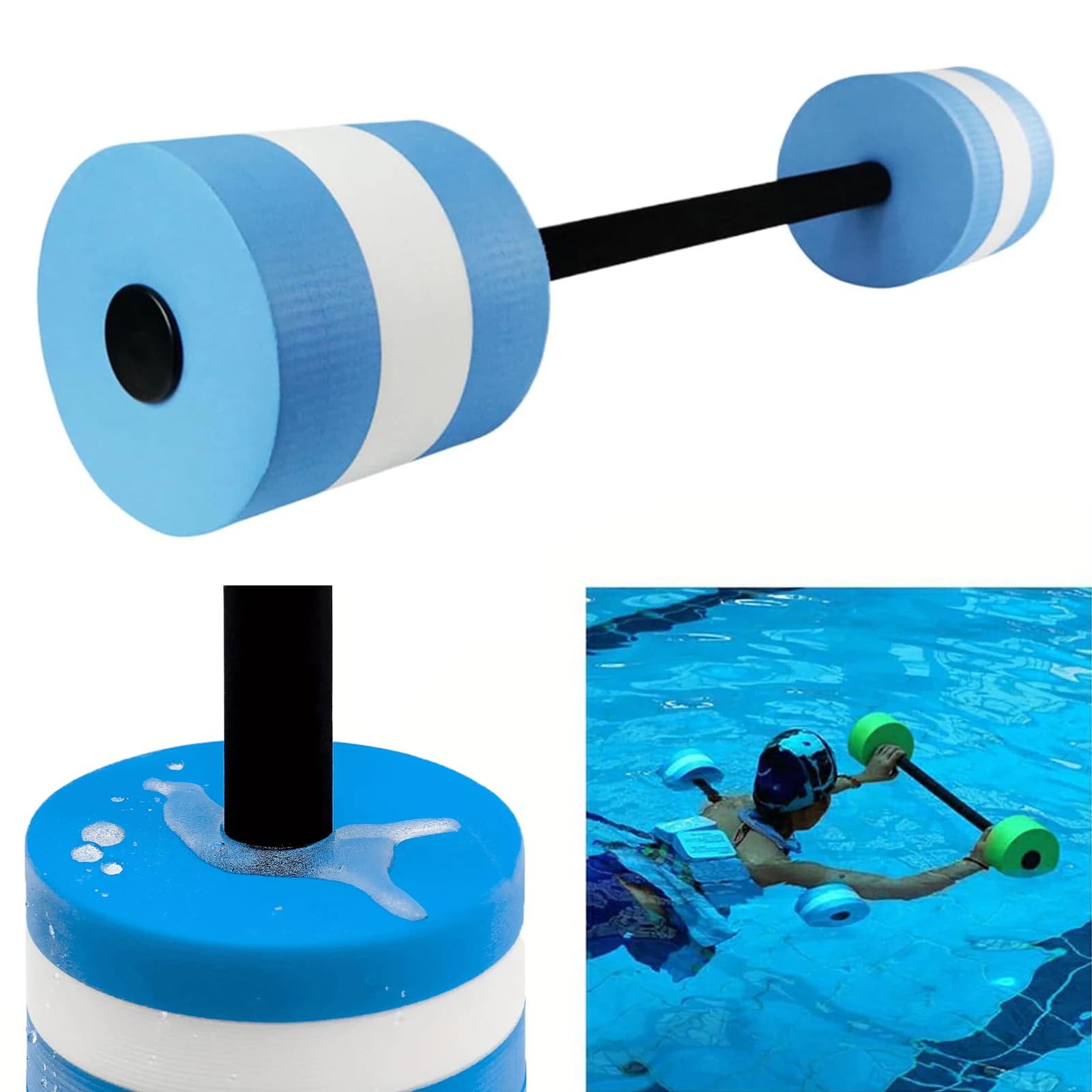 Manubrio Galleggiante in EVA per Allenamento Estivo in Piscina, Attrezzatura Portatile per Sport Acquatici e Intrattenimento all'Aperto