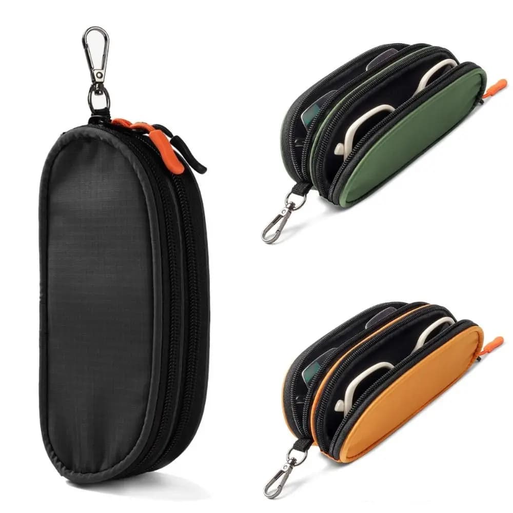New Double Layer Sunglasses Case Durable Waterproof Glasses Storage Box Multi-Functional Money Pouch Organizer Business Trips