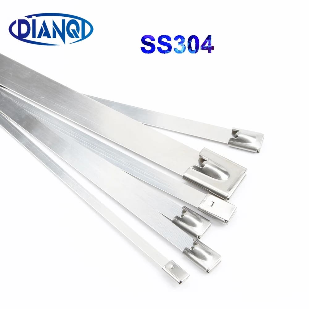 50/100PCS Fascette per cavi con chiusura multiuso Fascette in metallo Fascette per cavi in acciaio inossidabile Fascette per cavi con chiusura a zip in metallo rivestito