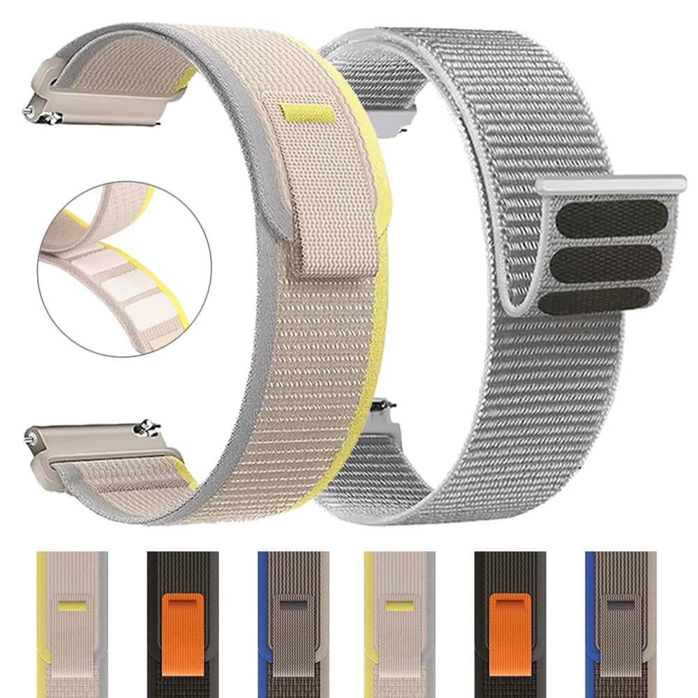 Cinturino in nylon da 20/22mm per Samsung Galaxy Watch6 4 Classic/Watch3 45mm Gear S3 7 6 5 4 40mm 44mm cinturino con fibbia magnetica