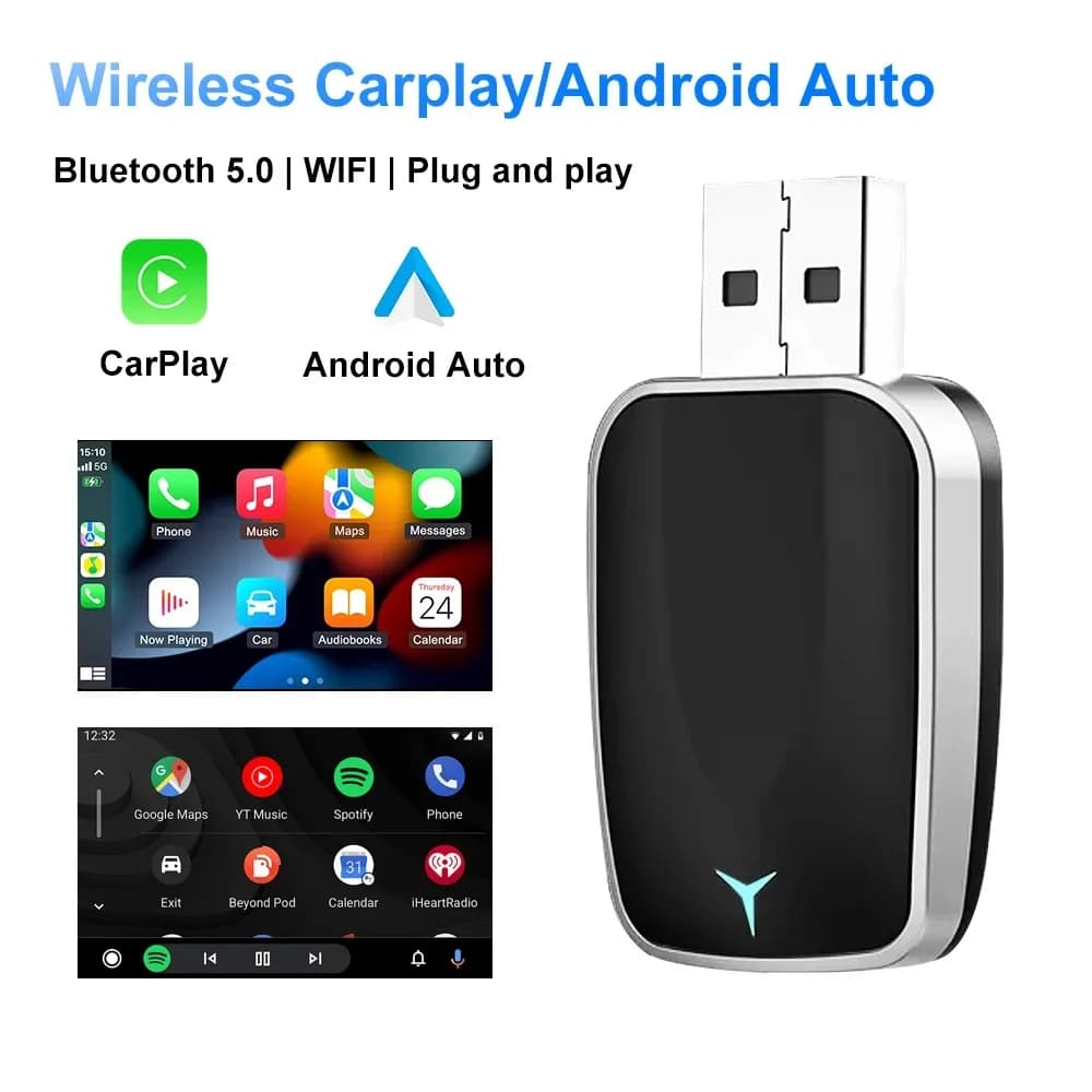 2026 NEW Wireless CarPlay Android Auto Wireless Adapter Smart Mini Box Plug and play Wireless CarPlay & Android Auto New Adapter