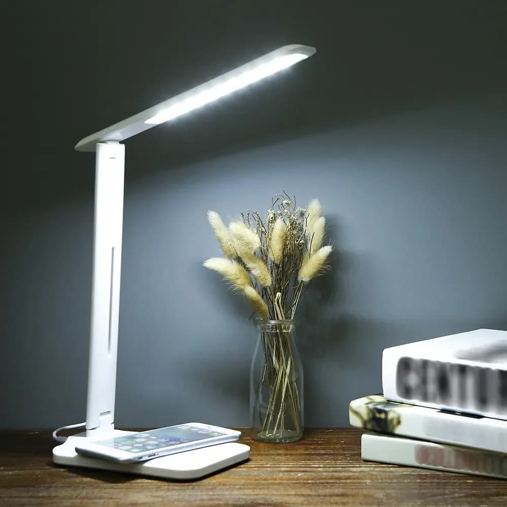 Lampada da scrivania a LED da 10 W con porta di ricarica USB con ricarica wireless Luce notturna Drop Shipping