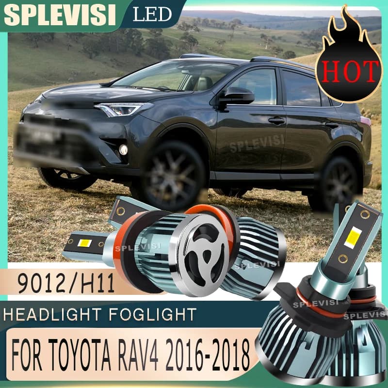 Distribuzione uniforme della luce Faro fendinebbia LED Nessun macchie luminose Visione confortevole Plug-and-Play per Toyota RAV4 2016 2017 2018