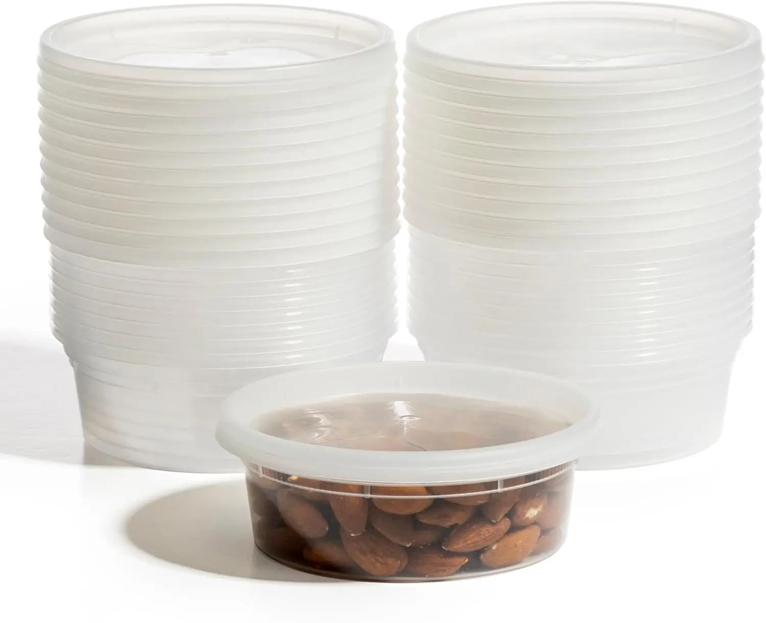 Contenitori per Alimenti da 8 Oz con Coperchi, Confezione da 20 - Contenitori per Conservazione Cibo, Adatti al Congelatore e al Microonde, Senza BPA, in Plastica per Preparazione Pasti