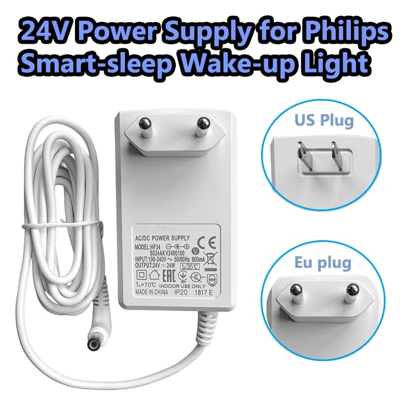 Adattatore di alimentazione sostitutivo per luci sveglia Philips HF3520/60 HF3650/60 HF3510 Cavo di alimentazione Caricatore UE per PHILIPS SmartSleep