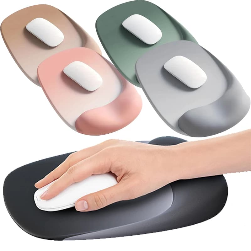 Tappetino Ergonomico per Mouse con Poggiapolsi, Tessuto in Nylon Premium, Base Antiscivolo in Gomma, per Laptop, Desktop, Ufficio, Gaming, Supporto Confortevole