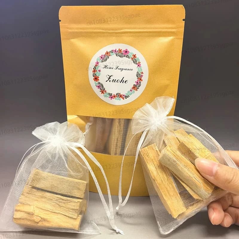 Bastoncini d'Incenso ZUOHE Palo Santo, Legno Sacro Naturale, Sacchetti Profumati per Aromaterapia, Purificazione dell'Aria Domestica e Meditazione