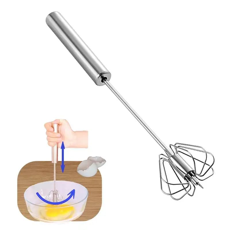 Frusta semiautomatica in acciaio inossidabile Frusta per uova Frusta Whizzy, Frullatore a spinta manuale Miscelatore da cucina Strumento Wisking