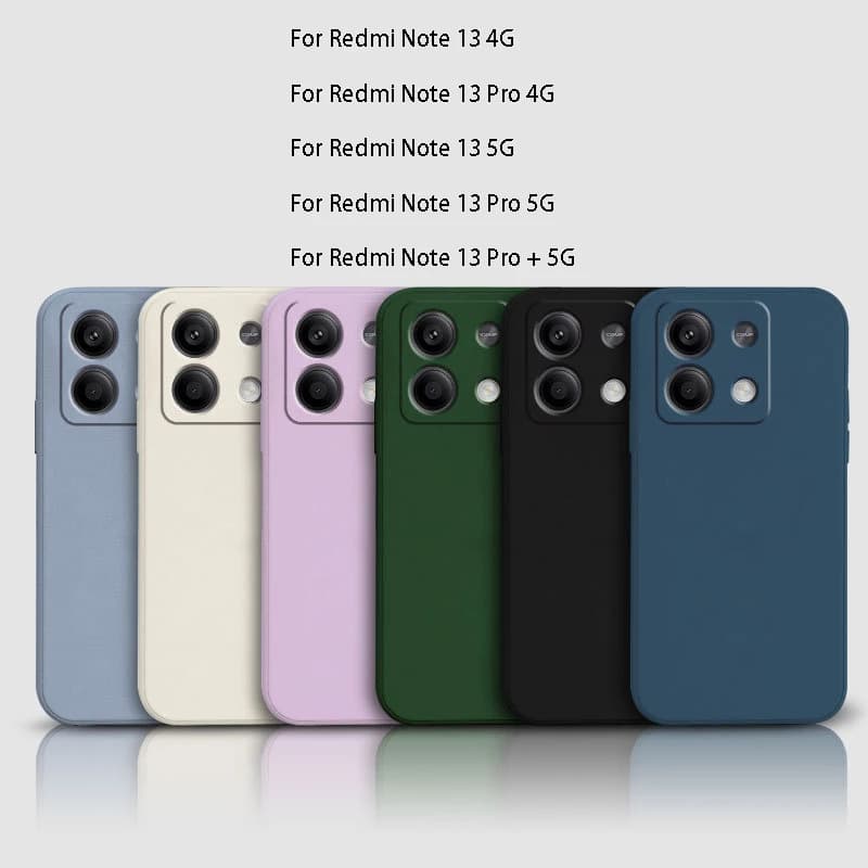 Custodia per telefono quadrata in silicone liquido per Xiaomi Redmi Note 13 Custodia Redmi Note13 Pro Pro + Plus 4G 5G Custodia opaca