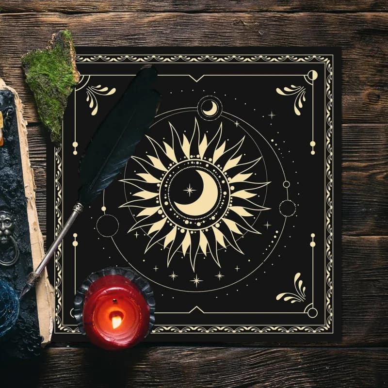 VIKAMA Tapestry con stampa di carte dei Tarocchi Magical Moon, decorazione da parete mistica per camera da letto, soggiorno, divinazione e astrologia, decorazione per la casa