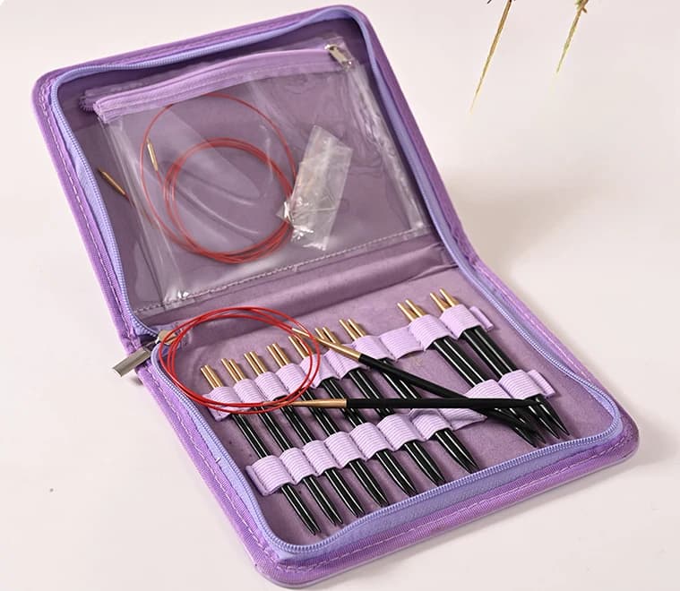 Circular Knitting Needle Set Easy Interchangeable Circular Knitting Needle Set Anti Fatigue Handle Ergonomic Design for DIY