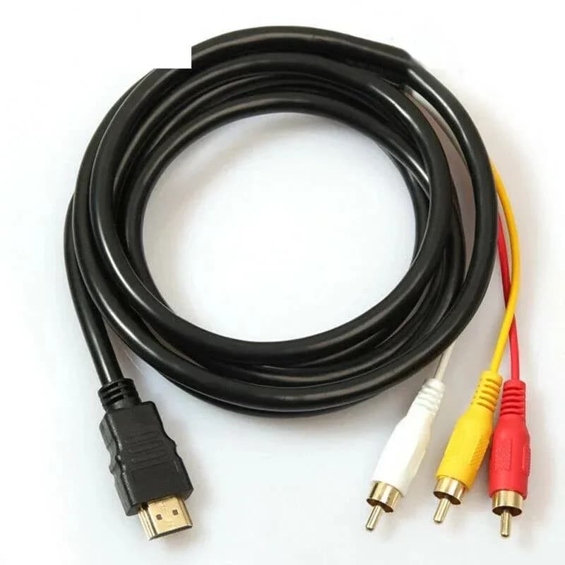 AV adapter cable audio video converter from 3 pieces 5 feet, useful for HDTV, compatible with HDMI to RCA
