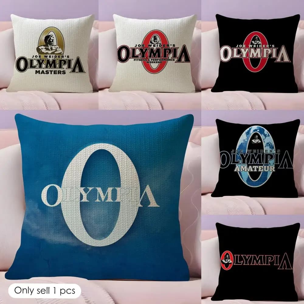 Fodera per cuscino Fashion Brand Mr. O-Olympia in lino naturale, stampa fronte-retro, per divano, decorazioni per la casa, idea regalo
