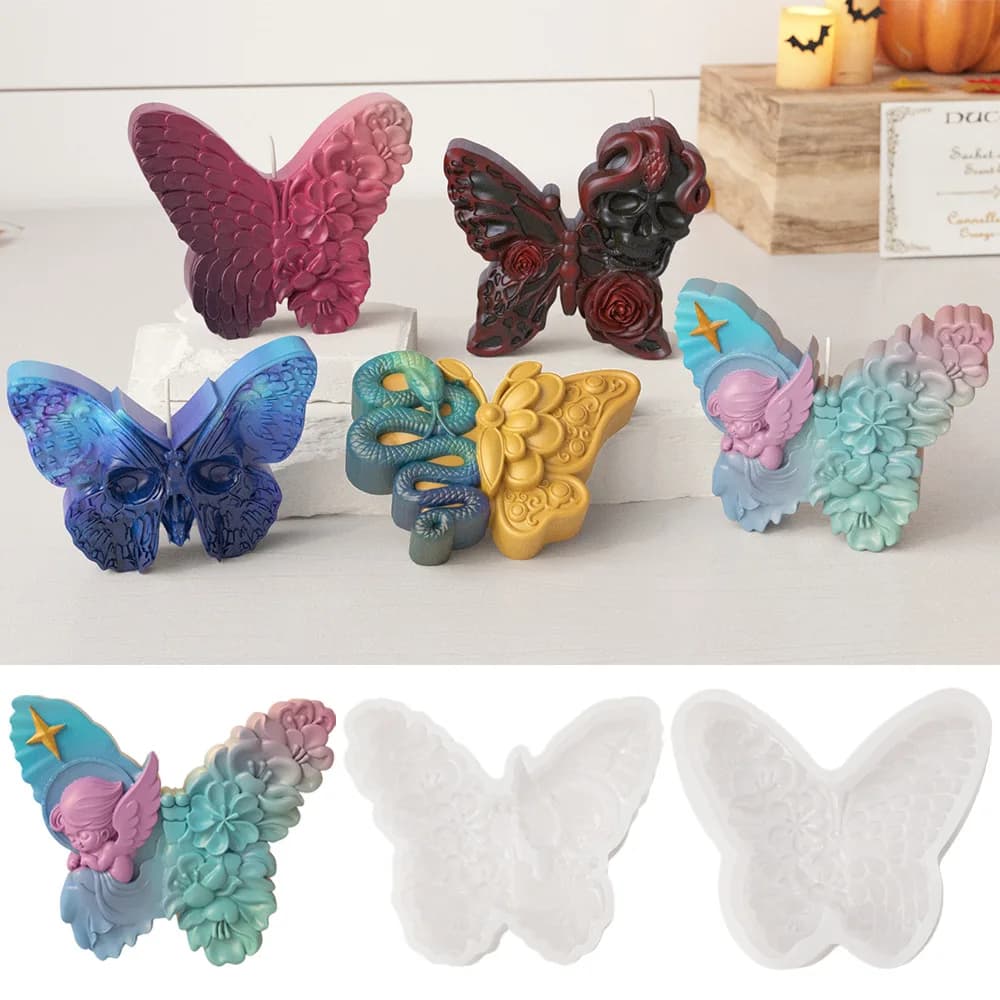Butterfly Silicone Candle Molds Butterfly Gypsum Concrete Mould DIY Home Decoration Resin Mold Casting Aromatherapy Mould