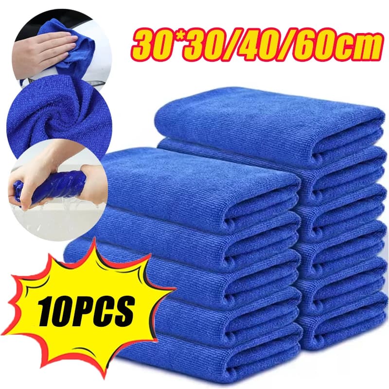 1/3/5 pezzi blu in microfibra morbida asciugatura asciugamano auto bellezza lucidatura orlo asciugamano per lavaggio panno per spolverare domestico 30*30/40/60 cm