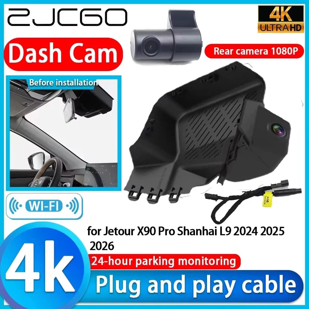 4K WiFi DVR camera for Jetour X90 Pro Shanhai L9 2024 2025 2026, Video Recorder with Sony lens, G sensor, Parking Monitor 24h
