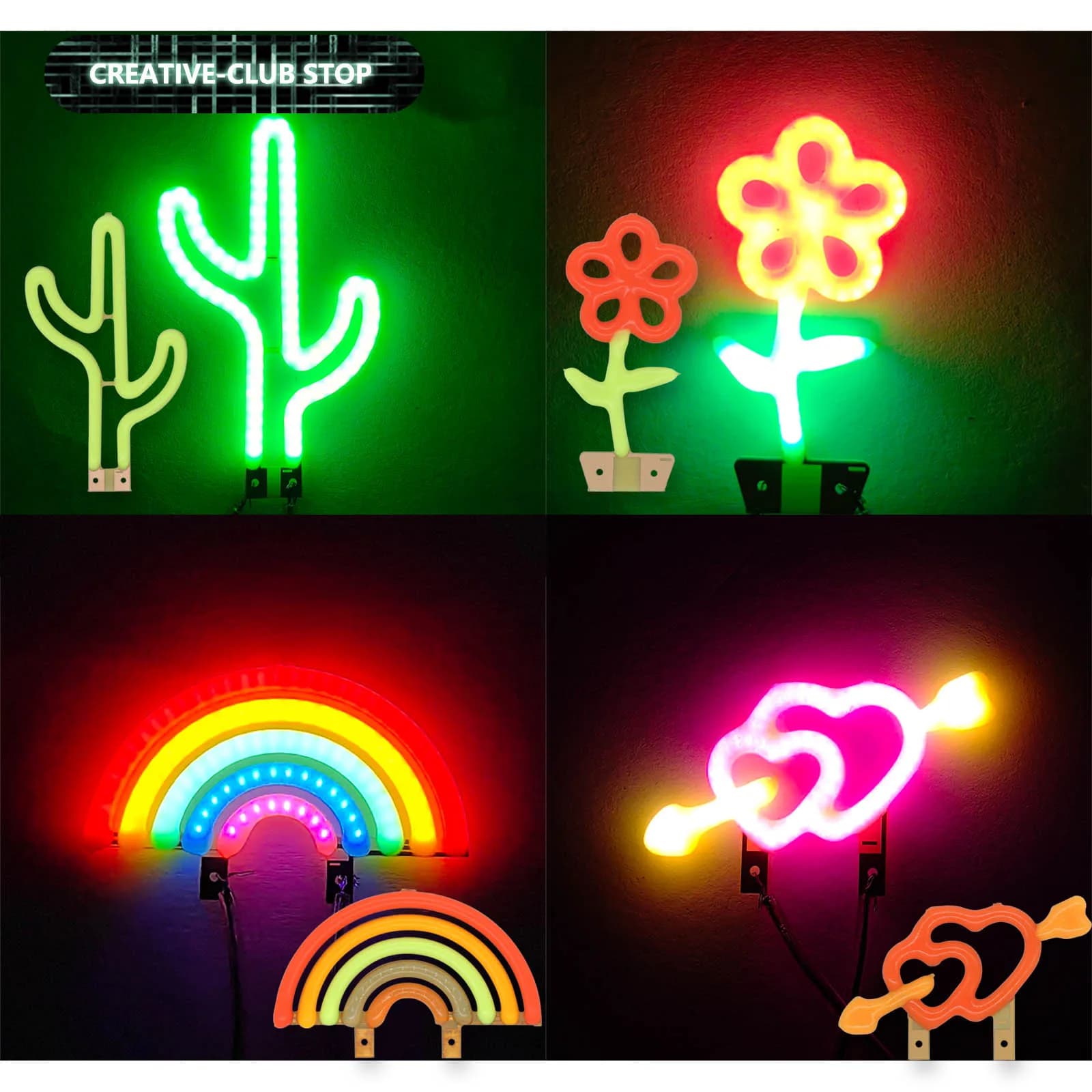 Filamento LED DC 3V Arcobaleno Cactus Fiore Freccia di Cupido Creativo Fai-da-Te per Decorazioni Natalizie e Illuminazione Ambientale