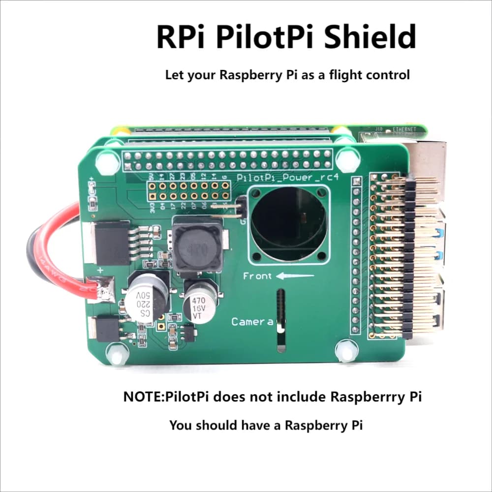 RPi PilotPi Shield PIXHAWK Controllo di volo PX4 Sensore firmware e alimentazione con Raspberry Pi OS PIX 32 Bit Pilota automatico Copter Aereo